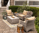 5Pcs Alum Wicker  Conversation Set with Cushions