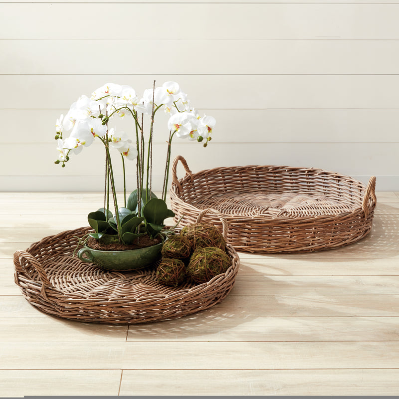 NAPA Home & Garden, NORMANDY EXTRA LARGE LOW ROUND BASKETS, SET OF 2,6517GY