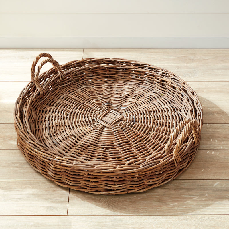 NAPA Home & Garden, NORMANDY EXTRA LARGE LOW ROUND BASKETS, SET OF 2,6517GY