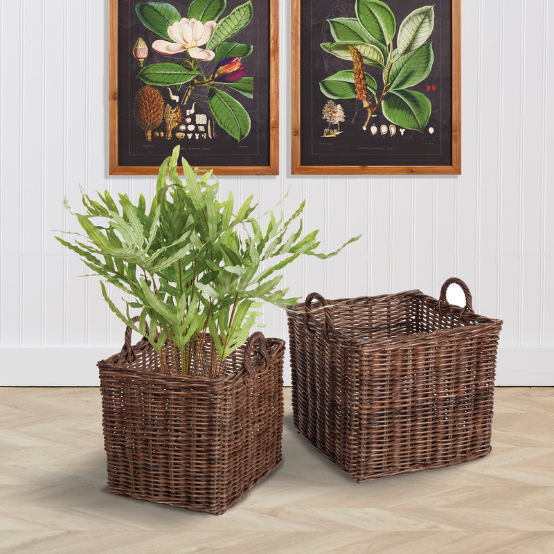 NAPA Home & Garden, NORMANDY SQUARE BASKETS WITH HANDLES, SET OF 2,6518LB
