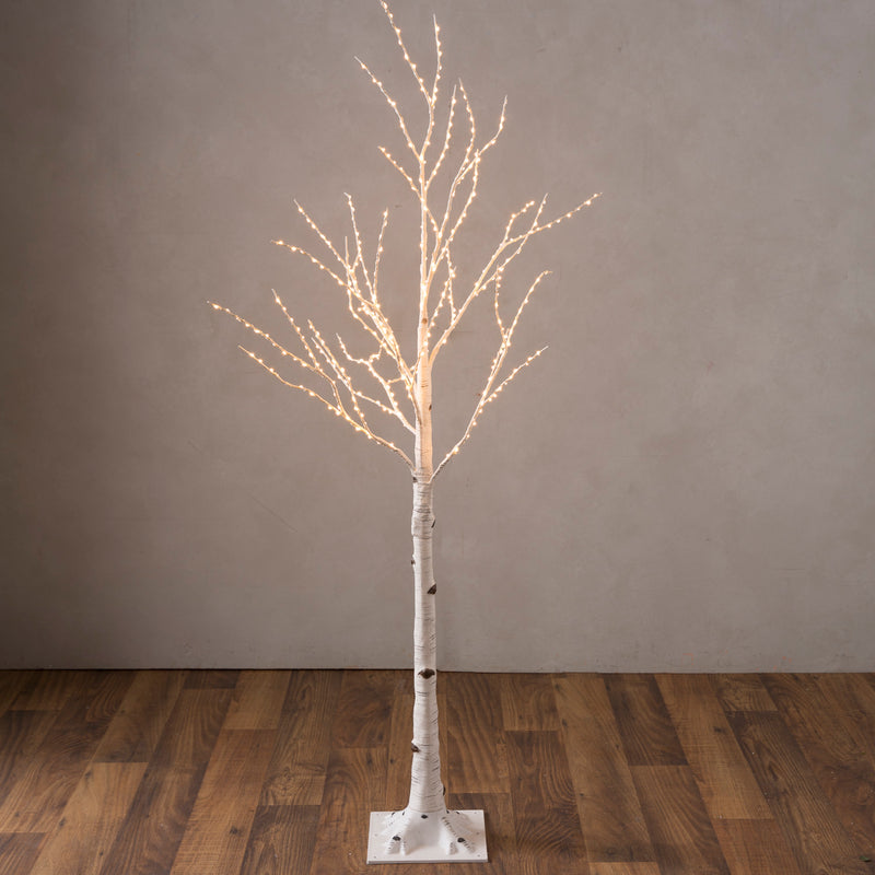 Evergreen Holiday Decorations,Birch Tree with 400 Micro Lights, 5'H,8.7x8.7x60 Inches