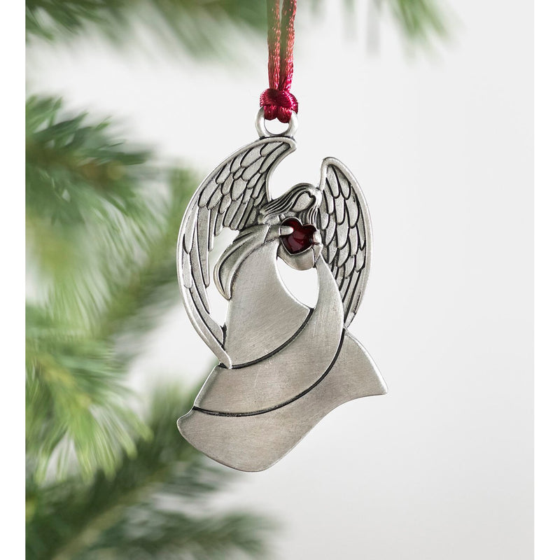 Evergreen Holiday Decorations,Solid Pewter Christmas Tree Ornament - Angel,1.69x0.15x2.88 Inches