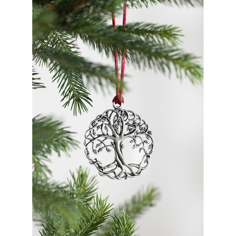 Evergreen Holiday Decorations,Solid Pewter Christmas Tree Ornament - Tree of Life,1.87x0.15x2.81 Inches