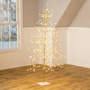 Shades of Green Tree LED Indoor/Outdoor Gold Metallic with 240 Warm White Lights, 6'H
