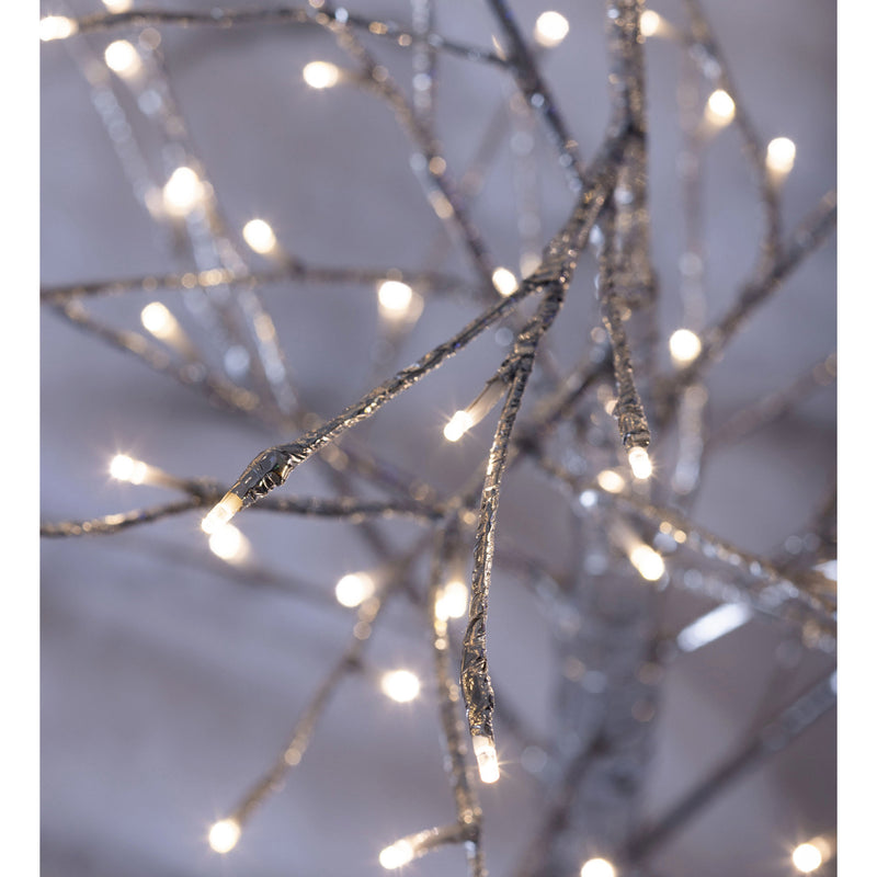 4'H Indoor/Outdoor Silver Metallic Tree with 112 Dual-Function Lights,65s94