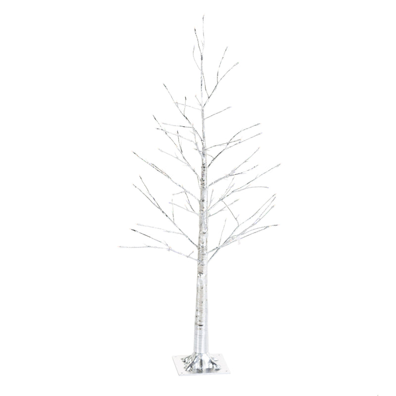 4'H Indoor/Outdoor Silver Metallic Tree with 112 Dual-Function Lights,65s94