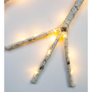 Lighted Birch Branch Snowflake Hanging Accent - White