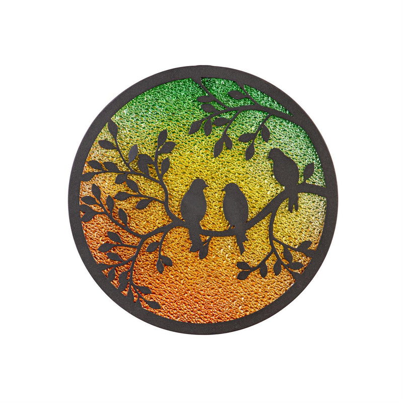 What She Shed Outdoor Wall Décor, Alternative Wall, Round Perched Birds, 12"