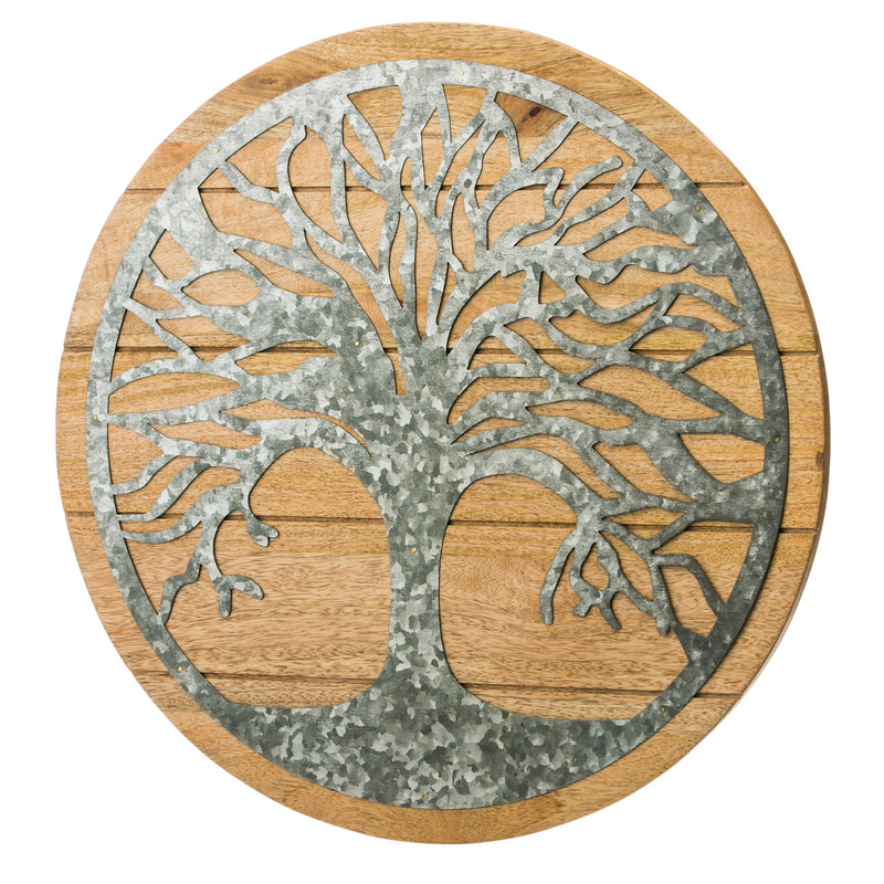 Round Tree of Life Wood and Metal Wall Décor,6awd105