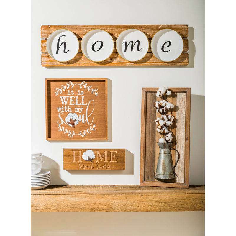 "Home" Plates on Wood Wall Décor,6awd139