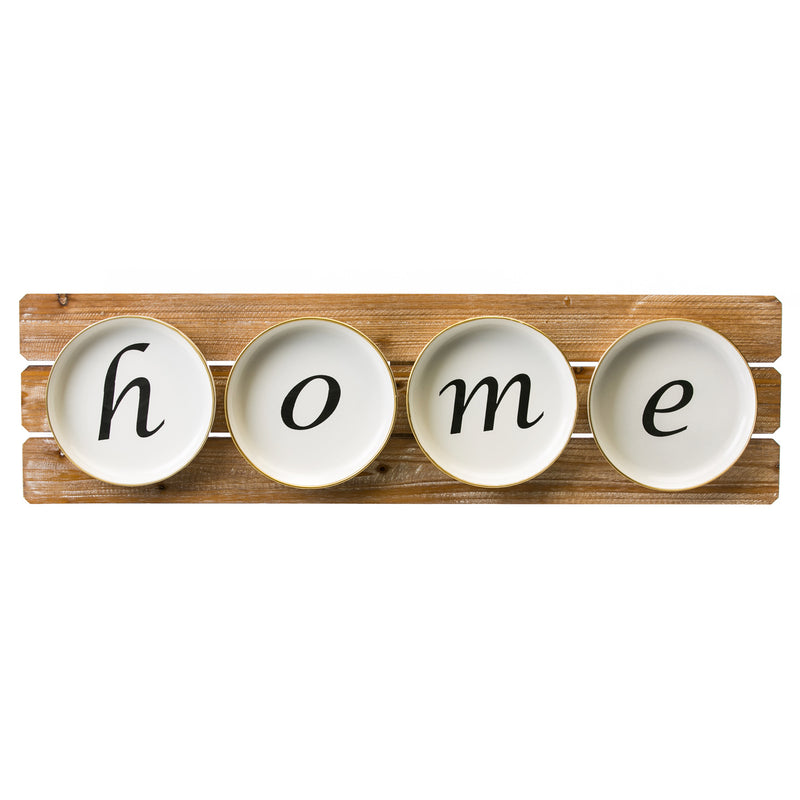 "Home" Plates on Wood Wall Décor,6awd139