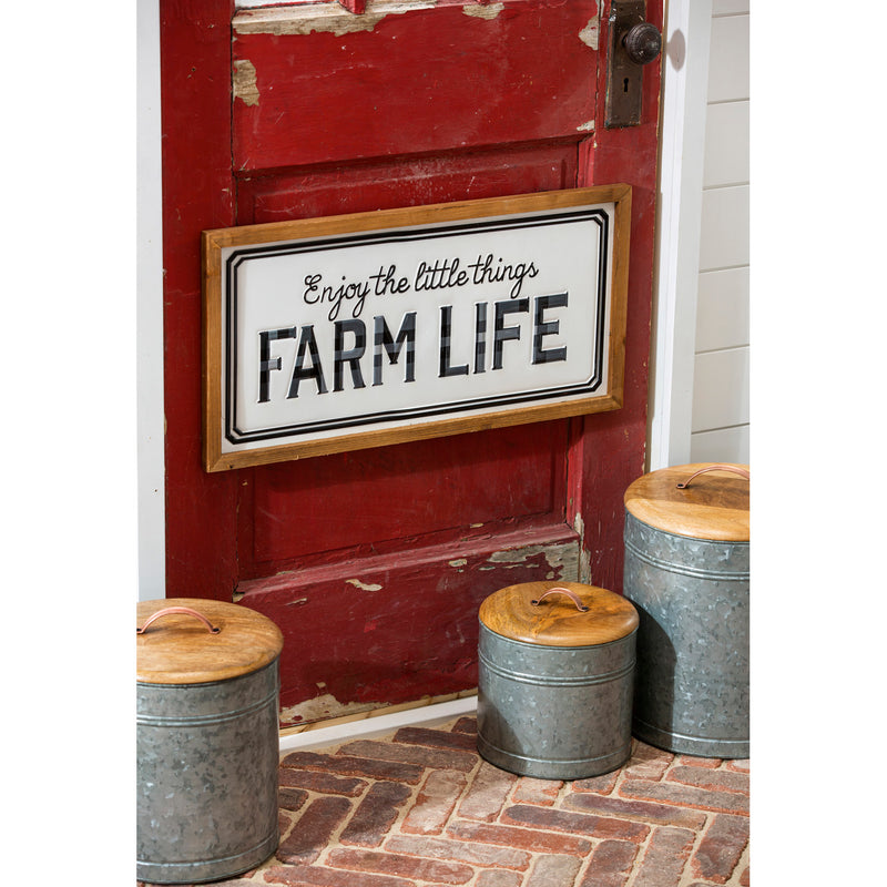 Enjoy the little things Farm Life Metal and Wood Wall Décor,6awd578