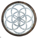 Galvanized Metal and Wood Medallion Wall Decor,6awd615