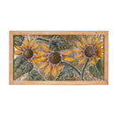 Metal Embossed Sunflower Wood Framed Wall Décor