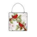 Winter Cardinal Stained Glass Wall Art