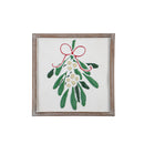 Metal Embossed Christmas Wall Decor with Wooden Frame,6awd981
