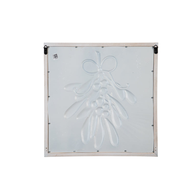 Metal Embossed Christmas Wall Decor with Wooden Frame,6awd981