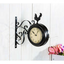 Petal & Plow Outdoor Wall Décor, Clock, Metal, Rooster