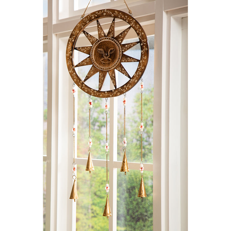 Wooden Sun Garden Bells,6gb0079