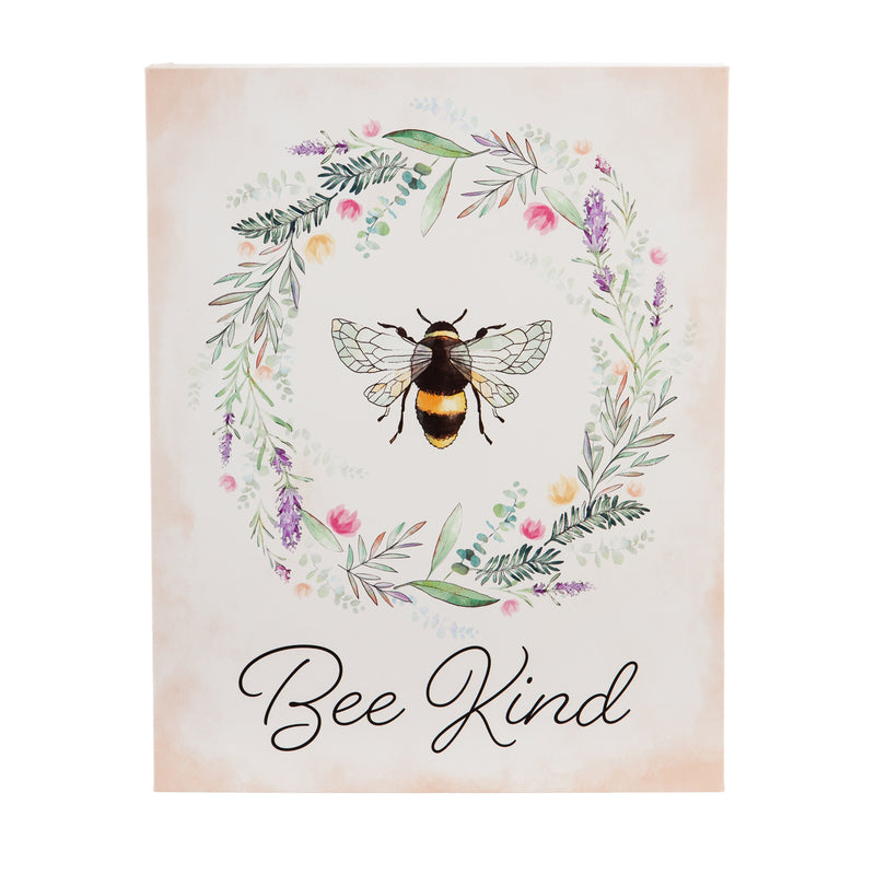 LED Canvas Wall Decor, 16"W x 20"H, Bee Kind,6ltc5001