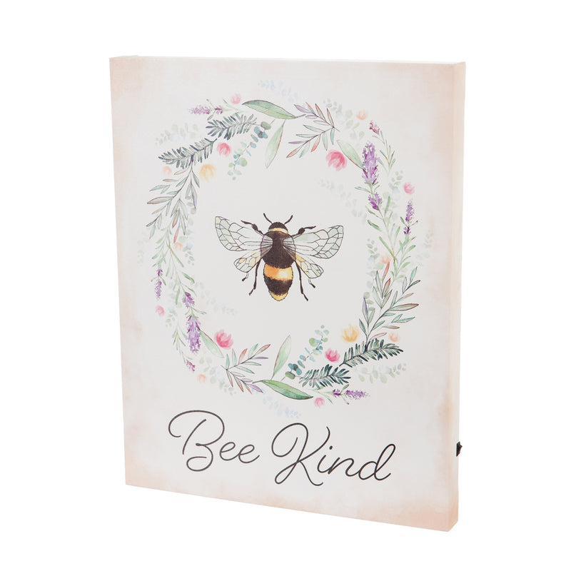 LED Canvas Wall Decor, 16"W x 20"H, Bee Kind,6ltc5001