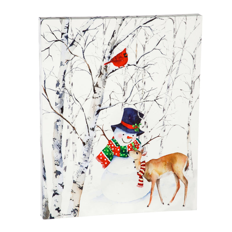 LED Canvas Wall Décor, 16"W x 20"H, Joyful Snowman,6ltc57772