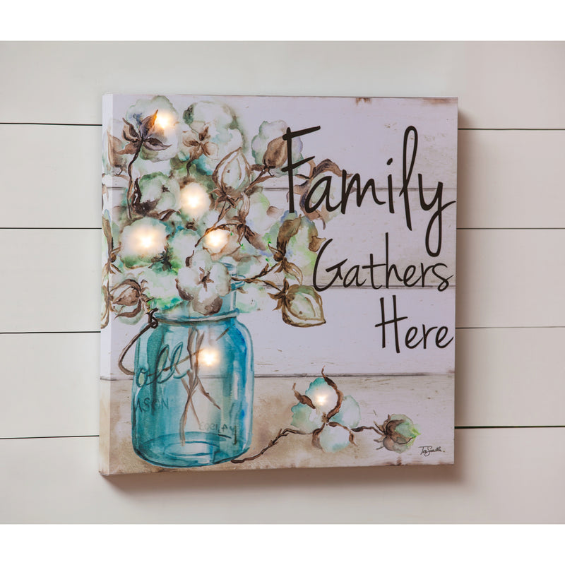 LED Canvas Wall Décor, Family Gathers Here,6ltc6424b