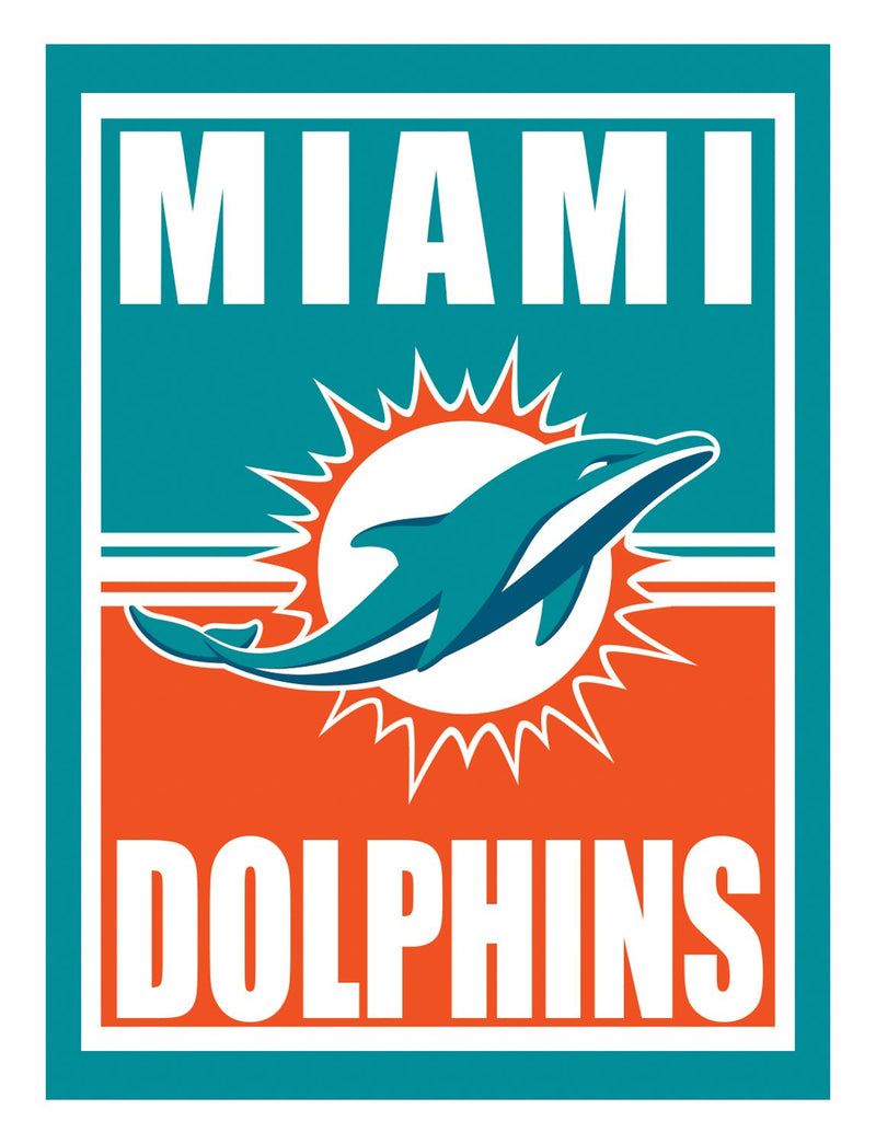 15.5"L x 11.5"H Medium Metal Wall Sign, Miami Dolphins,6m3816usm