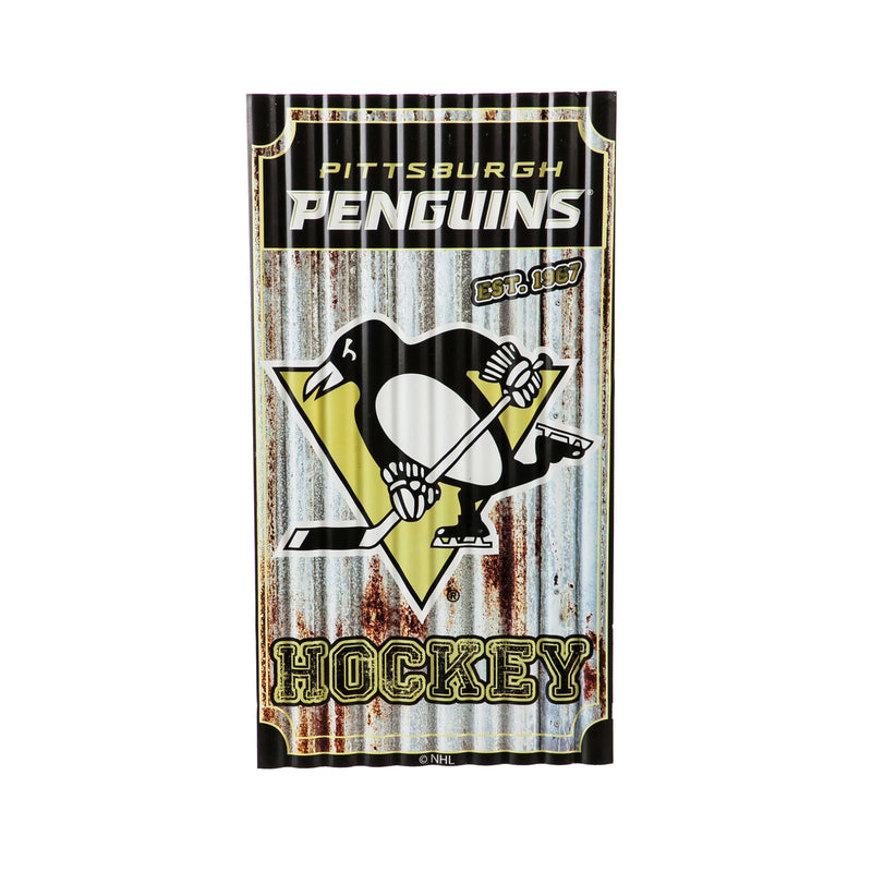 Pittsburgh Penguins Corrugated Metal Wall Art,6m4372b