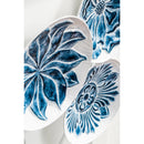 Six Round Plate Blue and White Embossed Wall Decor,6m538