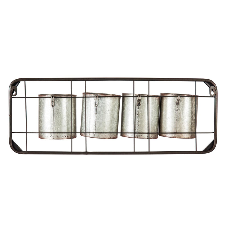 Galvanized Metal Wall Pockets "LOVE"