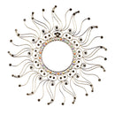 Evergreen Garden Accents,Colorful Beaded Metal Sunburst Outdoor Wall Decor,24.41x24.41x0.63 Inches