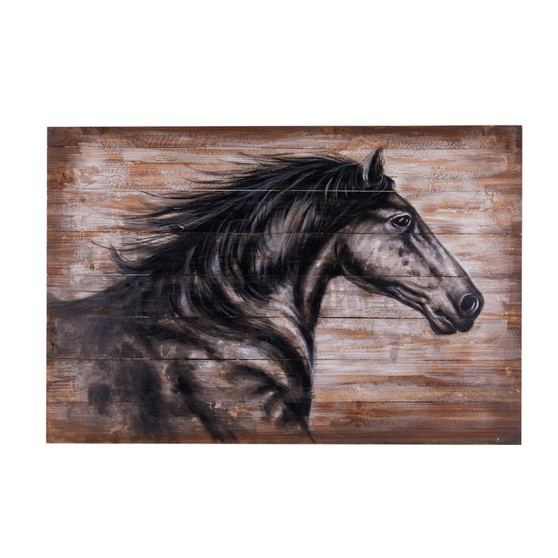 36"x24" Wood Painted Horse Wall Décor