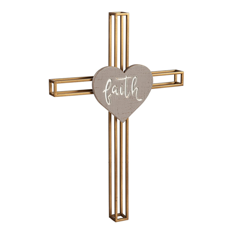 Crosses with Inspirational Words Wall Decor, Set of 3, Faith, Love, Hope,6m846