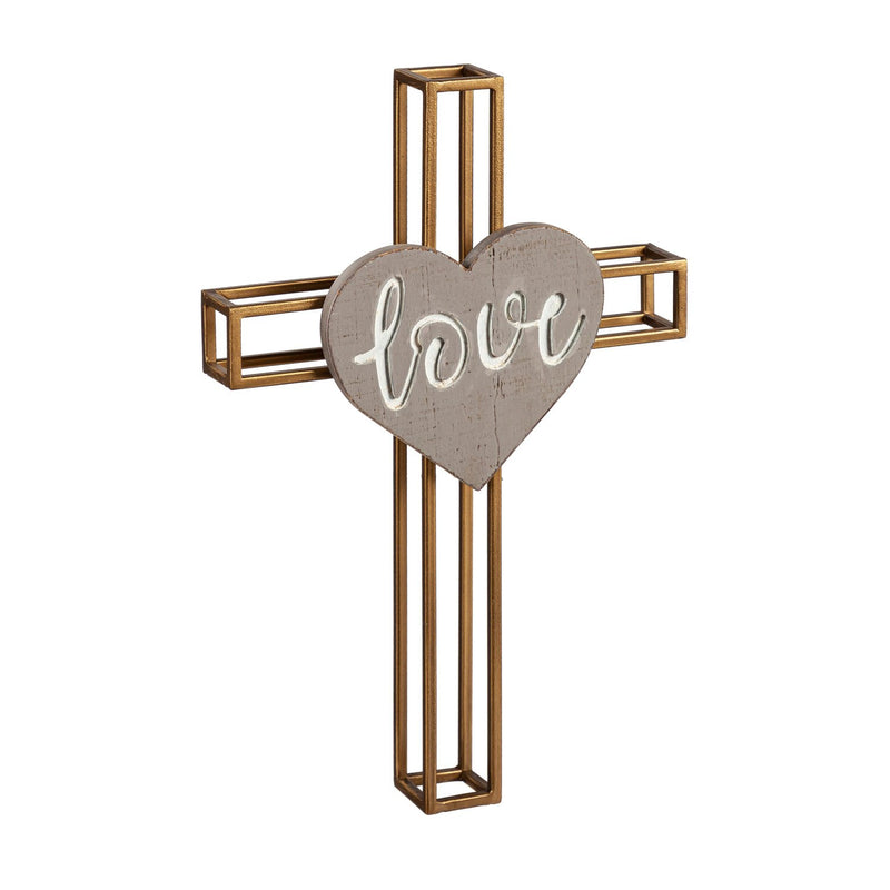 Crosses with Inspirational Words Wall Decor, Set of 3, Faith, Love, Hope,6m846