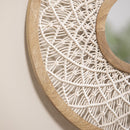 Blue Coastal Indoor Wall Décor, Alternative Wall, Macrame Circular Mirror, 25"