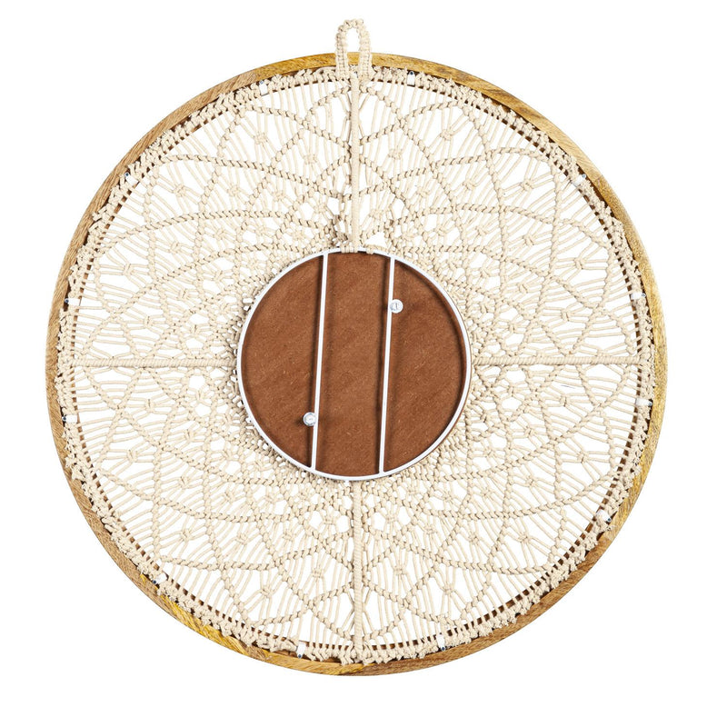 Blue Coastal Indoor Wall Décor, Alternative Wall, Macrame Circular Mirror, 25"