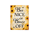 11.5"L x 15.5"H Metal USA Wall Decor, Be Nice or Buzz Off,6m9218