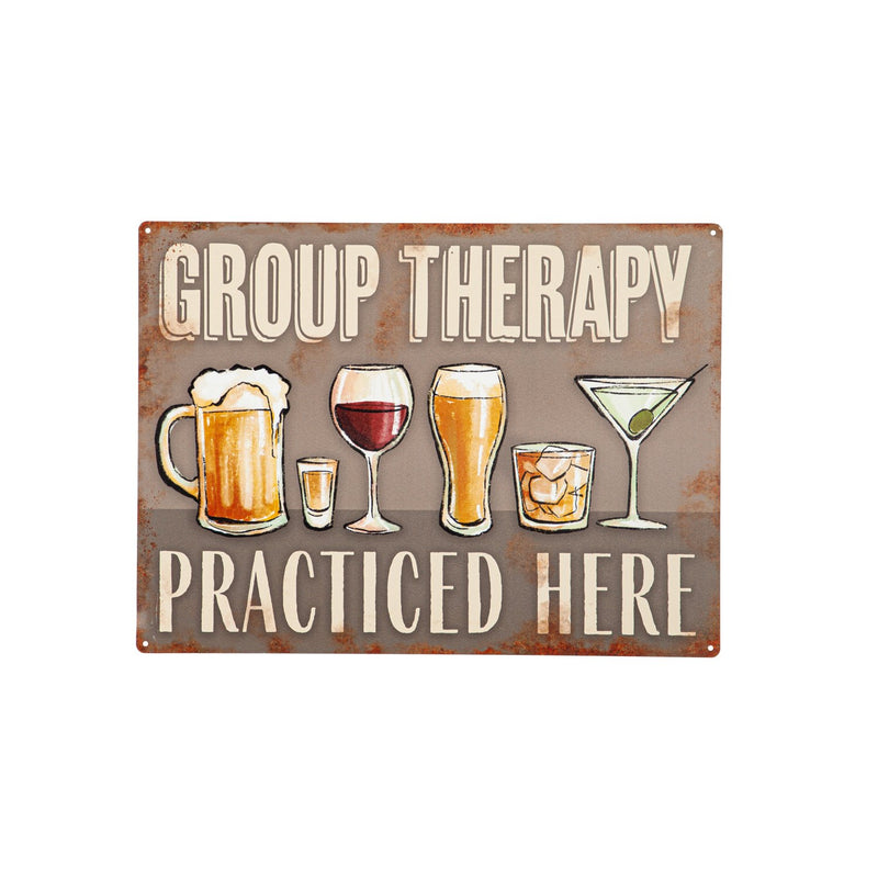 15.5"L x 11.5"H Metal USA Wall Decor, Group Therapy,6m9224