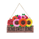 Metal Floral Garden Sign with Jute