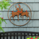 Woodland Storybook Wall Decor, Indoor Metal, Round Reindeer, 20"