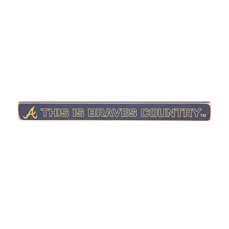 Atlanta Braves Engraved Wood Sign, 1.5" x 18"