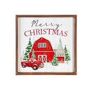 16" H x 16" L Indoor Framed Wood Wall Art "Merry Christmas"