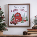16" H x 16" L Indoor Framed Wood Wall Art "Merry Christmas"