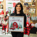 16" H x 16" L Indoor Framed Wood Wall Art "Merry Christmas"