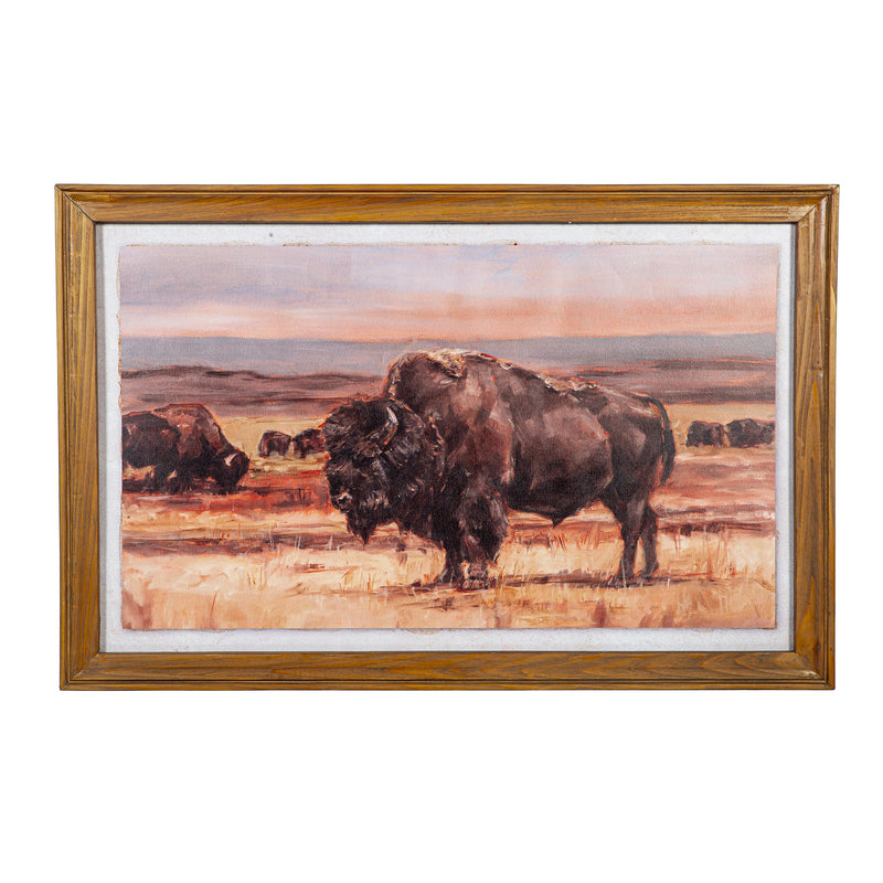 Bison Wooden Wall Decor, 23.5"H x 36"L