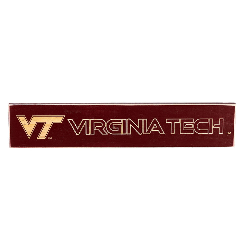 Virginia Tech Engraved Wood Sign, 3.5" x 18"