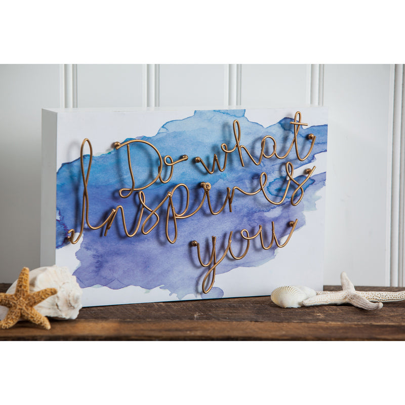 Do What Inspires You, Cursive Metal Wire & Wood Plock,6wp207