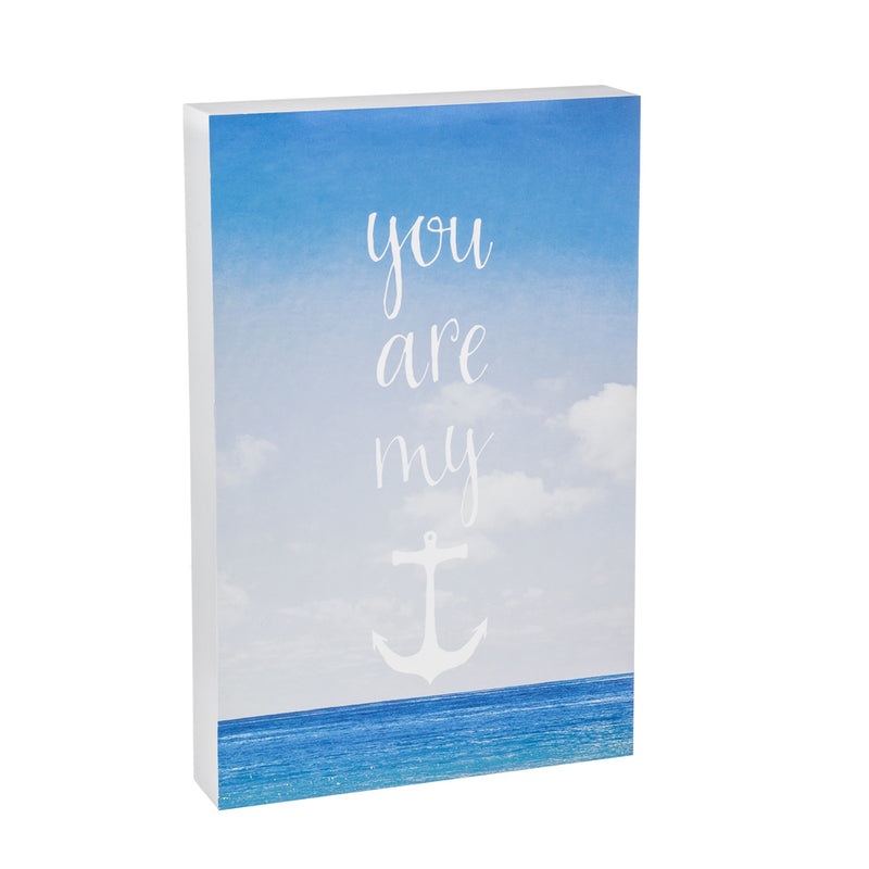 You Are My Anchor 9x14 and Like To Be Beside The Sea 12x10 Wood Plocks, Set of 2,6wp5883