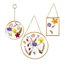 Pressed Flowers Glass Wall Decor, Set of 3